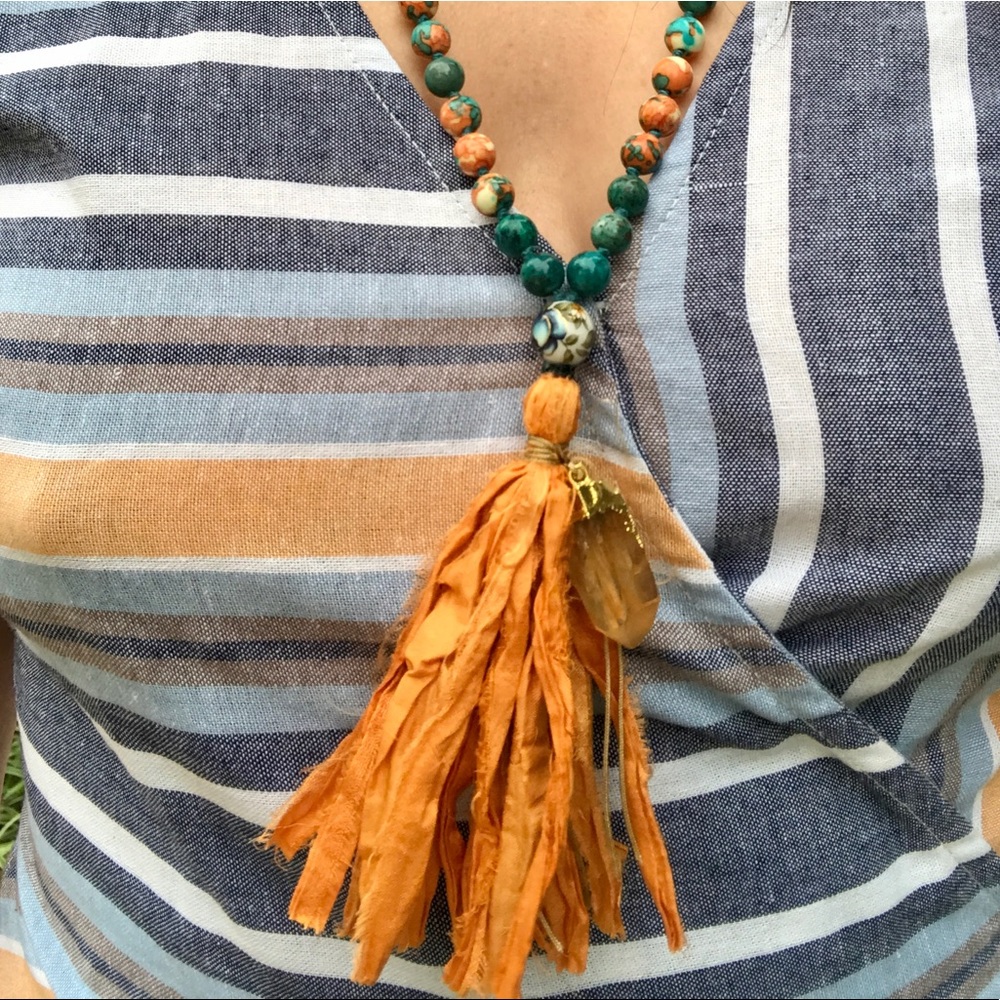 Handmade 108 Bead Communication Mala Necklace - Picture 4 of 7